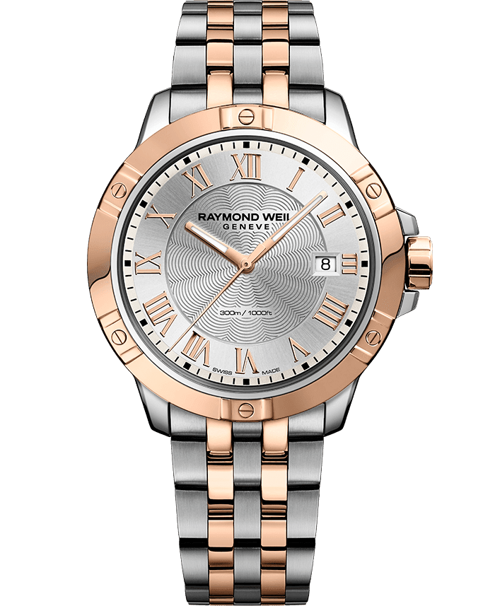Two-Tone Rose Gold Silver Dial Watch 
