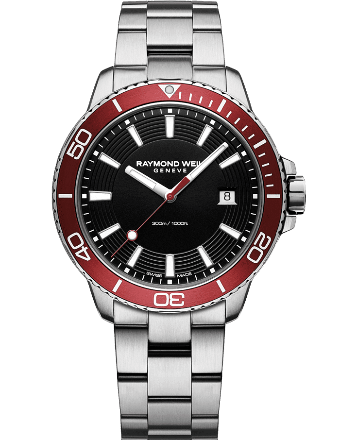 red quartz watch