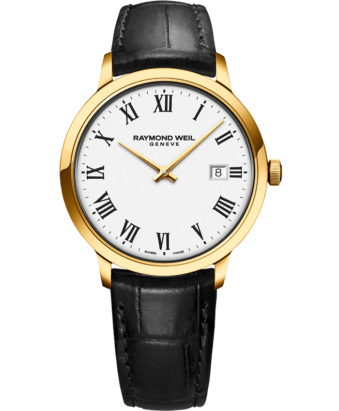mens gold and leather watch