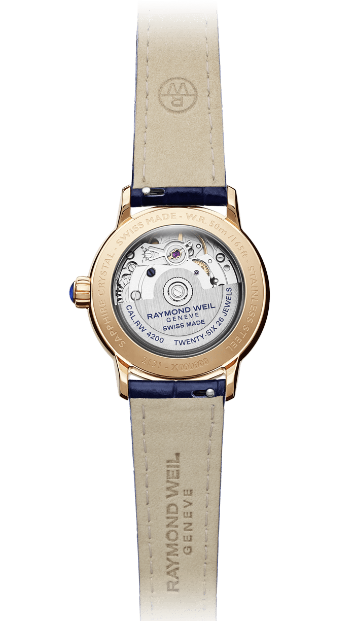 Automatic Mother-of-Pearl & Diamonds Leather Watch - Maestro 