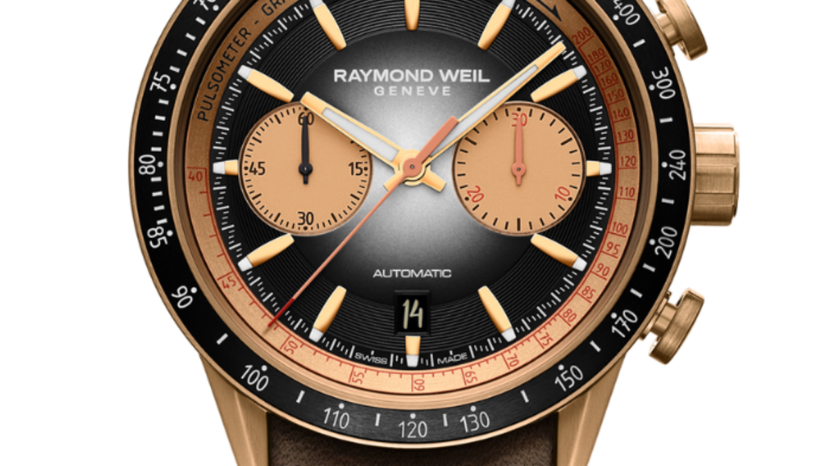 Bronze Chronograph Leather Watch - Freelancer Men's | RAYMOND WEIL