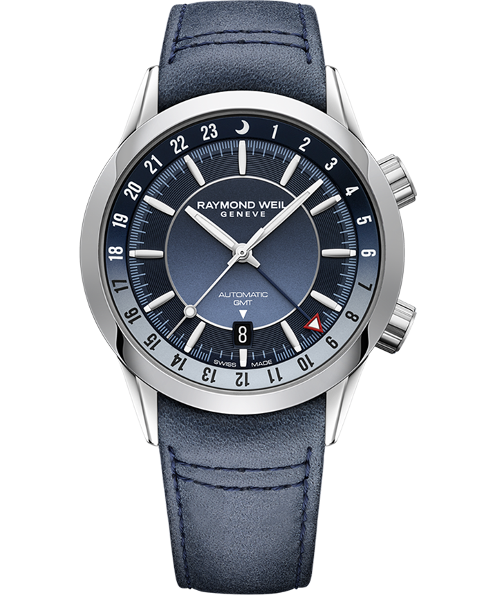 RAYMOND WEIL RAYMOND WEIL Freelancer GMT Blue Leather Watch 2761-STC-50001 