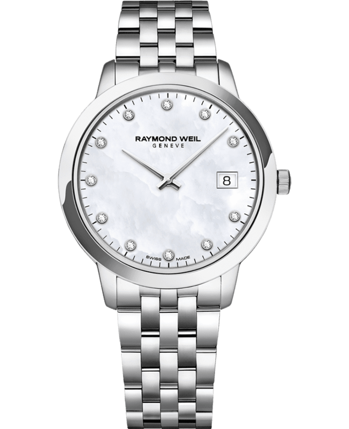 白色珍珠贝母表盘带11颗真钻腕表- 托卡塔系列| 蕾蒙威