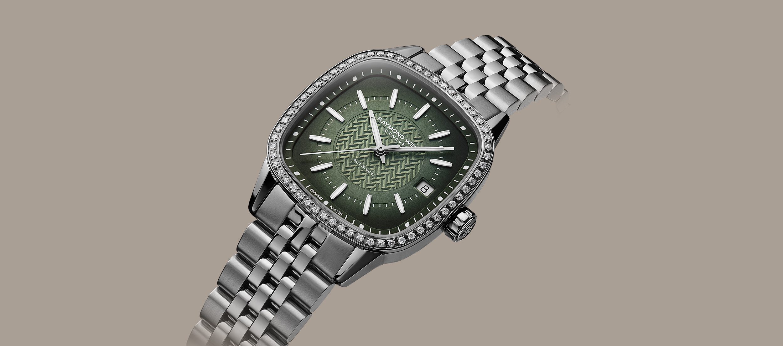 Women s Green Dial Automatic Bracelet Watch Freelancer RAYMOND