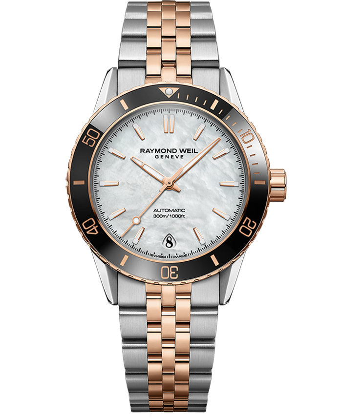 Automatic Diving Rose Gold PVD Bracelet Watch - Freelancer | RAYMOND WEIL